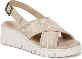 Vionic Uptown Sonoma Slingback Platform Wedge Sandal in Natural Canvas at Nordstrom Rack, Size 7.5
