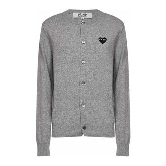 Comme Des Gar&ccedil;ons Cardigans, female, Gray, Size: XL Wool Cardigan