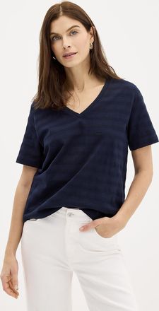 Contemporaine Womens Pure organic cotton pointelle T-shirt