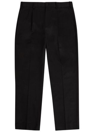 Wax London Aubyn Tapered-leg Twill Trousers - Black - 38 (W38 / Xxl)