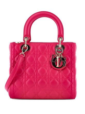 Dior Lady Dior Bag Cannage Quilt Lambskin Medium satchel - Roze