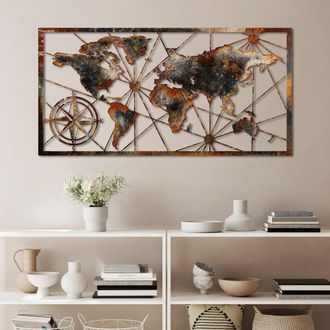 Dmora Cuadro Mosafaha, Estructura De Metal, 120x60h Cm, Multicolor