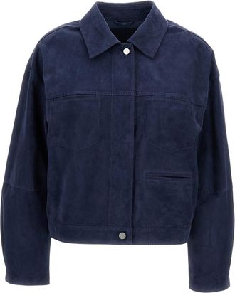 DESA 1972 Olive Blue Leather Suede Jacket