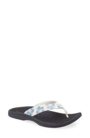 Olukai Ohana Flip Flop in White Sand /Pua at Nordstrom, Size 10