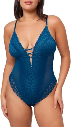 Montelle Intimates Lacy Teddy in Peacock at Nordstrom, Size X-Small