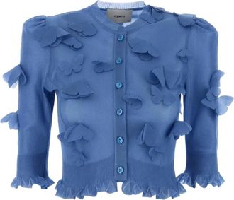 Coperni Butterfly cardigan - women - Polyester - S - Blue