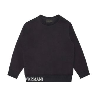 Emporio Armani Crewneck Sweatshirt - male - Emporio Armani - Kids Sweatshirts - Blue - 16 Y - Kids