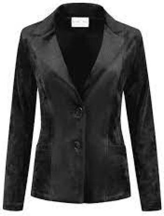 Hart by Helena Hart Jassen, Dames, Zwart, S, Velours Korte Blazer in Zwart