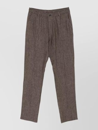 Emporio Armani linen trousers belt loops back pockets