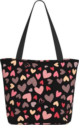AOOEDM Red And Pink Hearts Pattern Ladies Shopping Bag 13x11x7in.The Perfect ValentineS Day Gift.It Is The Best ValentineS Day Gift For Mom, Daughter, Wife,E
