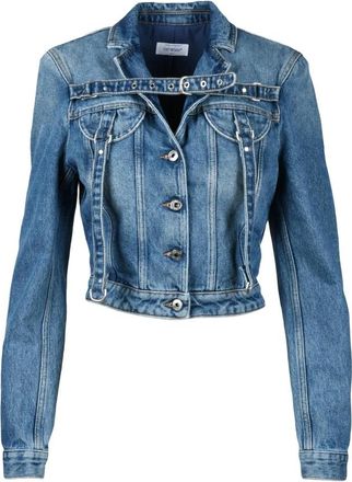 Off-white Katoenen Jas - Dames - Spijkerjassen - Blauw - S - Katoen - Jassen