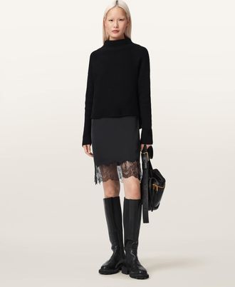 AllSaints Polyester Eloise 2-in-1 Jumper Dress, Size: XS