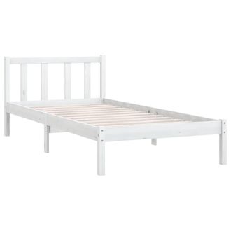 Berkfield Home Modern Bed Frame White Solid Pinewood 100x200 cm