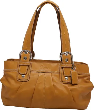 Coach Soho Pleated Tote Bag in Camel Leather