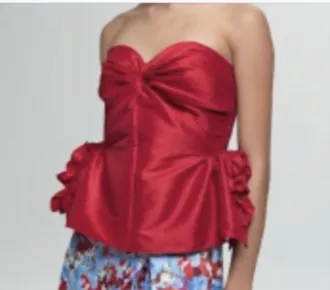 Kika Vargas Tasha Taffeta Top In Red