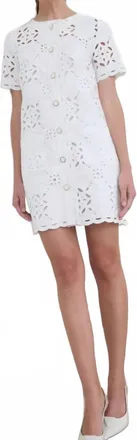 ZOE AND CLAIRE Punch Out Mini Dress In White