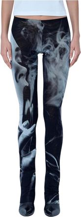 Jean Paul Gaultier Pantalones Acampanados de Smoking con Estampado de Malla - Trousers - Mujer - Negro - S