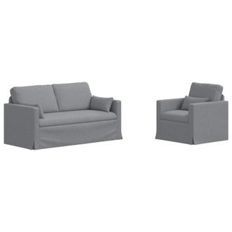 vidaXL Juego De Sof&aacute; 2 Uds. Gris Claro Tela Vidaxl
