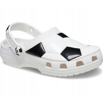 OEM Zuecos Crocs Classic Soccer Ball Para Ni&ntilde;os 210157 J24eu 3334 Blanco Y Negro