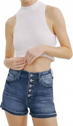 Kancan Hallie High Rise Shorts In Blue