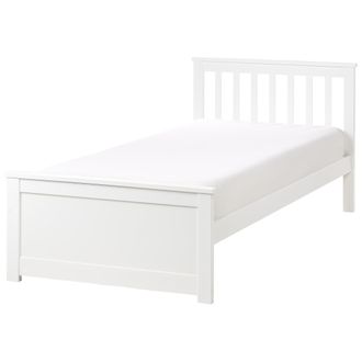 Beliani Cama Con Somier De Madera De Pino Mdf Minimalista 90 X 200 Cm Blanco Olendon