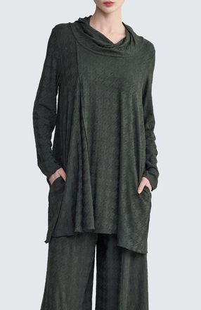 Luukaa D'Celli Sylra Pleated Tunic in Olive at Nordstrom, Size 12