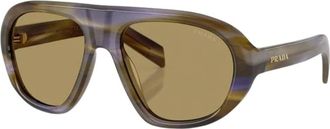 Prada Sunglasses, female, Brown, 57 MM, Geometric Sunglasses