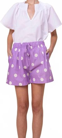 Vix Reese Drawstring Cotton Shorts In Freesia Dots