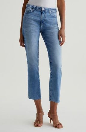 AG - Adriano Goldschmied Mari Raw Hem Mid Rise Ankle Slim Straight Leg Jeans in Central Coast at Nordstrom Rack, Size 25