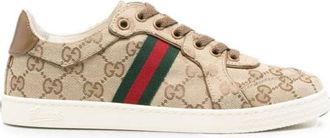 Gucci Schoenen, Dames, Beige, 38 EU, GG-Supreme Canvas Sneakers