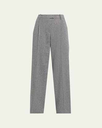 Brunello Cucinelli Sparkling Wool Herringbone Trousers