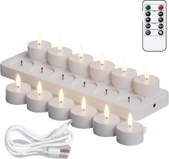 OEM Velas Led Recargables Sin Llama Con Temporizador, Ideales Para La Decoraci&oacute;n De Mesas En Bodas O Navidad