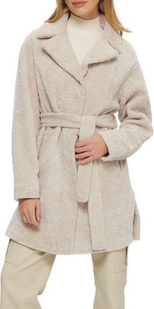 Gorski Reversible Textured Genuine Shearling Stroller, Belt in Beige/beige at Nordstrom, Size Medium