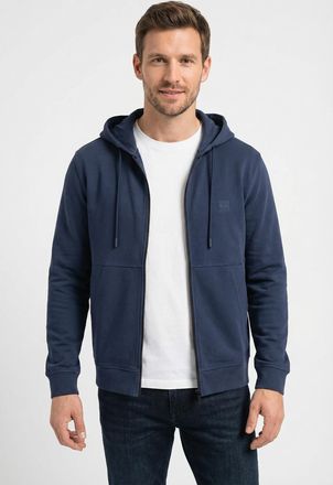 Boss Orange by Hugo Boss Kapuzensweatjacke BOSS ORANGE Zetalky, Herren, Gr. 4XL, open blau464, Sweatware, Obermaterial: 100% Baumwolle, loose fit h&uuml;ftbedeckend, B&uuml;ndchen, Swea