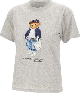 Polo Ralph Lauren Polo Bear T-shirt - Dames - T-shirts - Grijs - M - Katoen - Tops