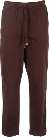 Max Mara Parco Ankle Drawstring Pants - Dames - Straight fit broeken - Bruin - 2XS - Katoen - Broeken
