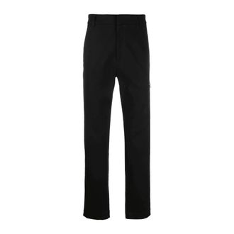 Moncler Slim-fit Trousers, male, Black, L, Black Stretch Cotton Trousers