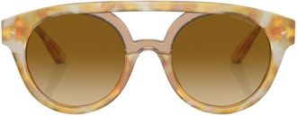 Giorgio Armani tortoiseshell-effect rounded sunglasses - men - Acetate - 51 - Yellow