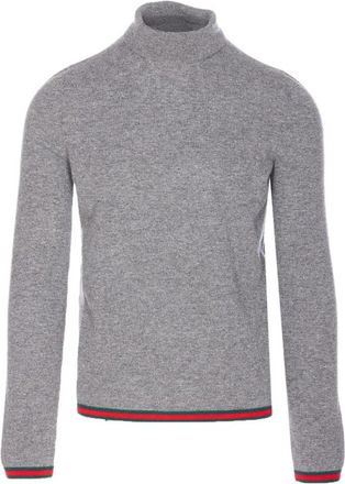 Gucci Fijne Zachte Kasjmier Coltrui - Heren - Cashmere truien - Grijs - L - Kasjmier - Truien & Vesten