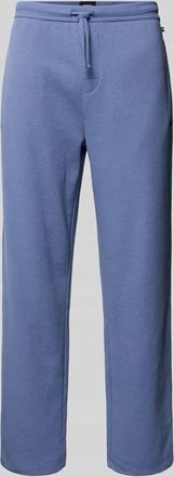HUGO BOSS Relaxed Fit Sweatpants aus Baumwoll-Mix in Jeansblau, Gr&ouml;&szlig;e XXL
