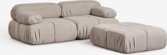 Sklum Sof&aacute; Modular De 2 Piezas Y Puff En Boucl&eacute; Envasado Al Vac&iacute;o Kendall Sklum