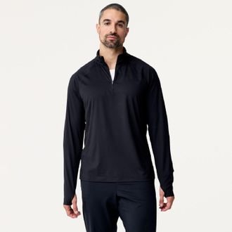 Brooks Mens Dash Quarter-Zip 3.0 Top Black XXL