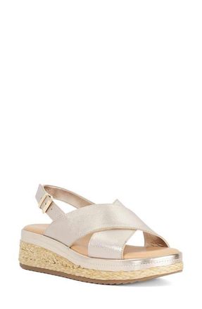 Dune London Kiya Slingback Platform Wedge Sandal in Champagne at Nordstrom, Size 7.5Us