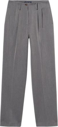 Brooks Brothers Wijde Geplooide Broek - Dames - Wijde Broeken - Grijs - M - Polyester - Broeken