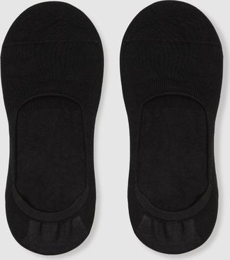 Reiss Rafi Loafer Socks Cotton Plain, Black Size: S & M