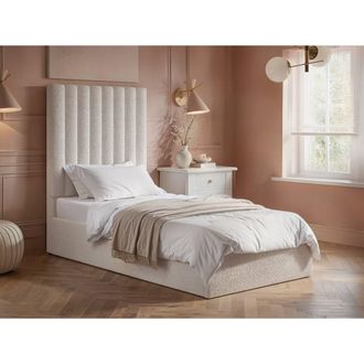 Flair Everley Single Ottoman Bed in Cream