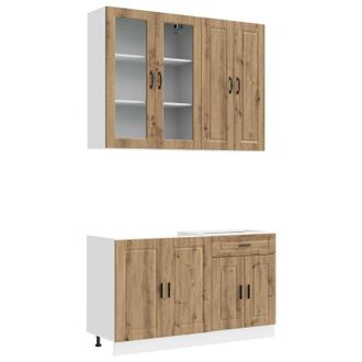 vidaXL Unidad De Cocina Porto 4 Uds. Roble Artisan Vidaxl