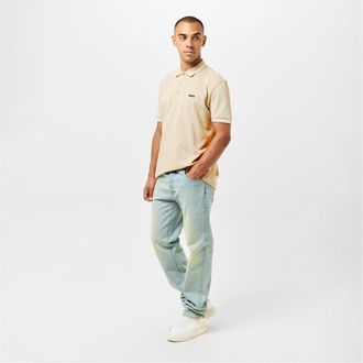 HUGO BOSS Mens Hbg Paddy Polo Shirt With Contrast Tipping in Light Beige - Size Small