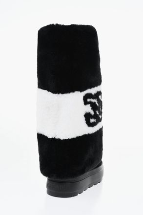 Casadei Stivali in Suede con Risvolto in Ecopelliccia Casadei