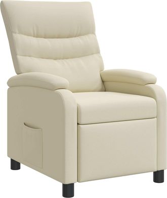 vidaXL Recliner Crema Cuero Sint&eacute;tico Vidaxl